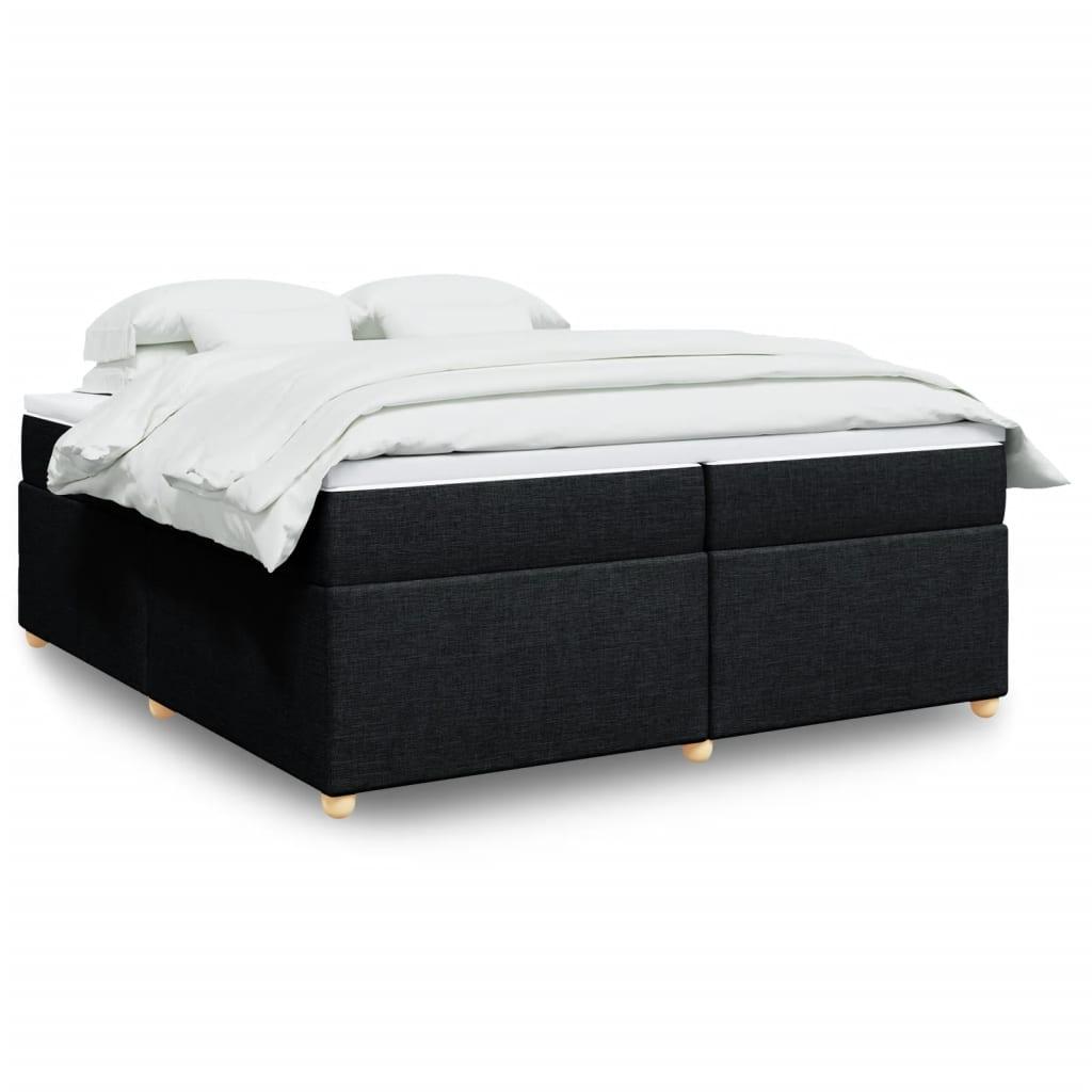Kontinentalseng med madras og topmadras 200 x 200 cm - sort stof billede