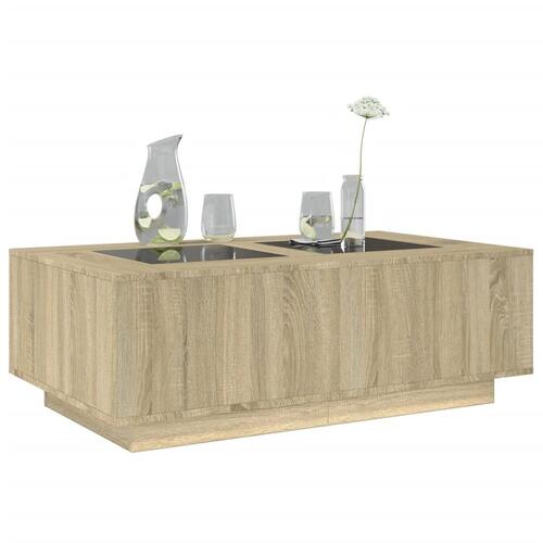 Sofabord med Infinity LED-lys 116x69x40 cm sonoma-eg