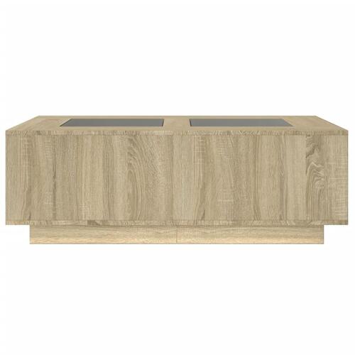 Sofabord med Infinity LED-lys 116x69x40 cm sonoma-eg