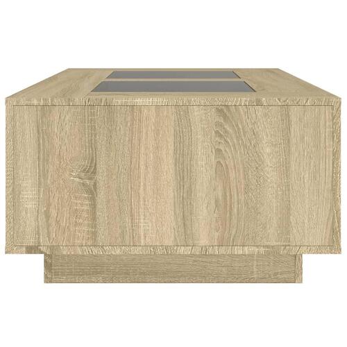 Sofabord med Infinity LED-lys 116x69x40 cm sonoma-eg