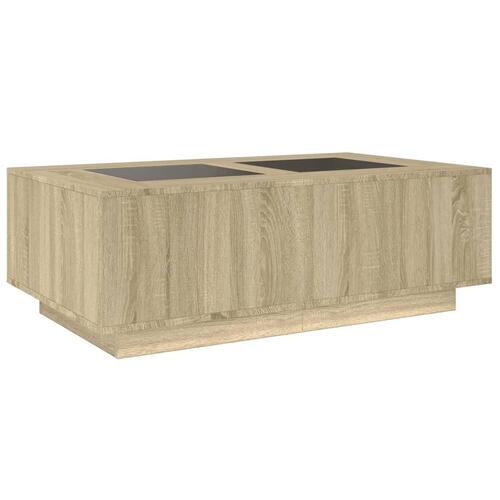 Sofabord med Infinity LED-lys 116x69x40 cm sonoma-eg