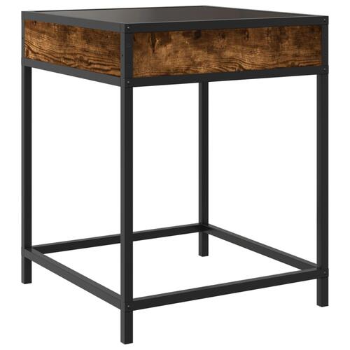 Sofabord med Infinity LED-lys 40x40x51 cm røget egetræsfarve