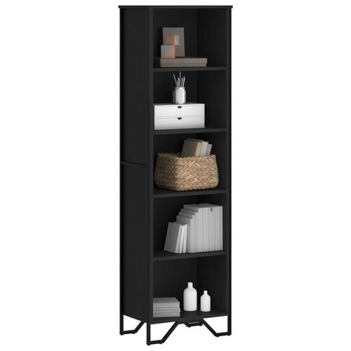Bogreol 50x31x169 cm konstrueret træ sort