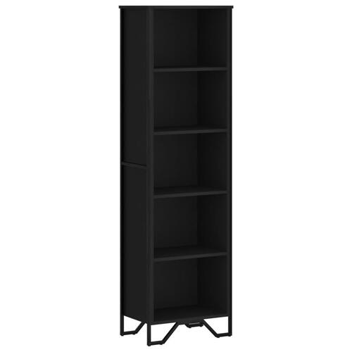 Bogreol 50x31x169 cm konstrueret træ sort
