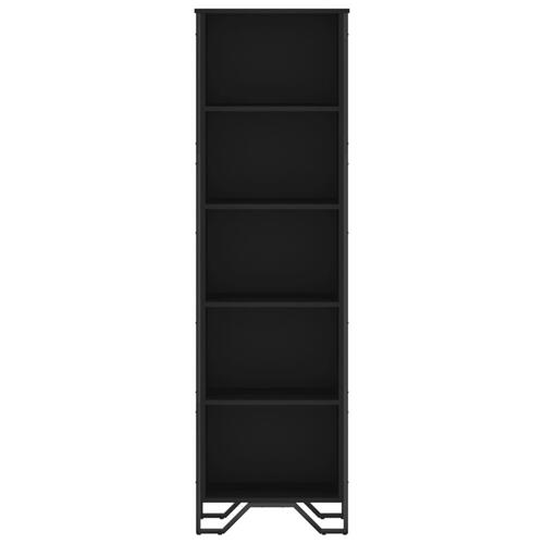 Bogreol 50x31x169 cm konstrueret træ sort