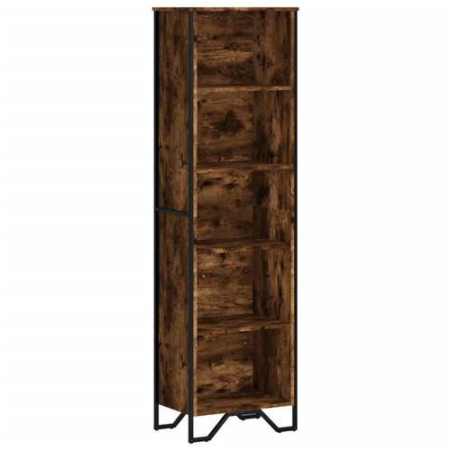 Bogreol 50x31x169 cm konstrueret træ røget egetræsfarve