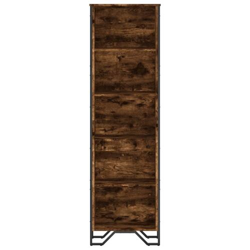 Bogreol 50x31x169 cm konstrueret træ røget egetræsfarve