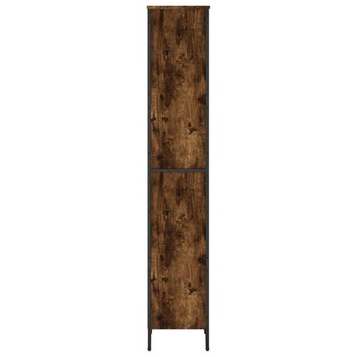 Bogreol 50x31x169 cm konstrueret træ røget egetræsfarve