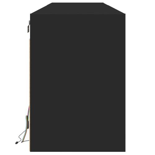 Væghængt tv-bord med LED 180x31x45 cm sort