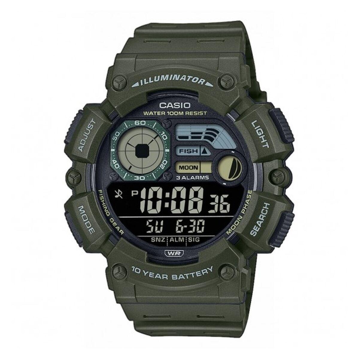 Casio herreur WS-1500H-3BVEF - sort urskive, grøn rem
