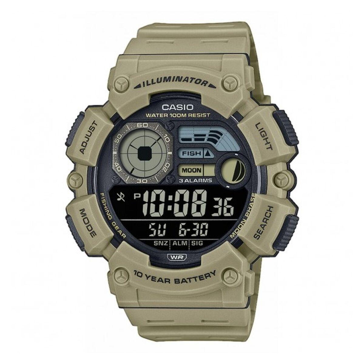Casio herreur WS-1500H-5BVEF - sort urkasse, grøn rem