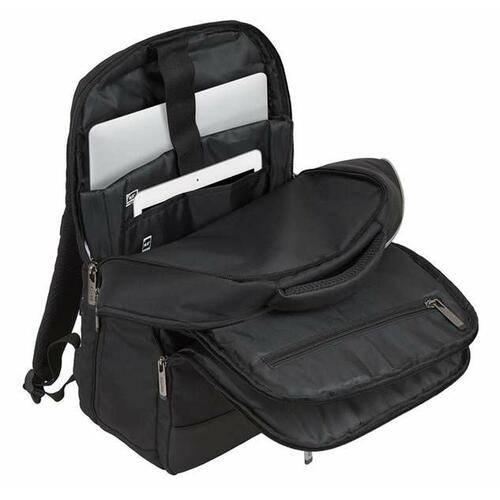 Rygsæk til bærbar computer og tablet med USB output Safta Business Sort 29 x 44 x 15 cm