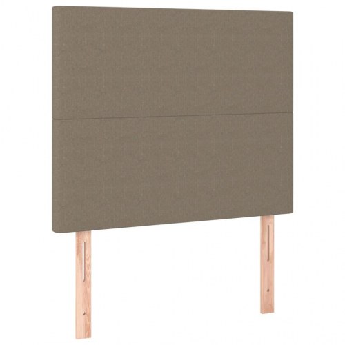 Sengeramme med sengegavl 80x200 cm - stof, gråbrun