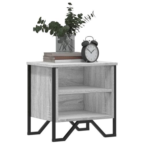 Sengeborde 2 stk. 40x30x40 cm konstrueret træ grå sonoma-eg
