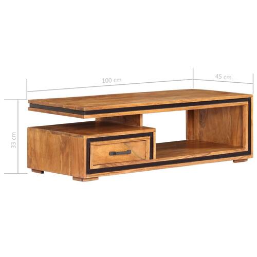 Sofabord 100x45x33 cm massivt akacietræ
