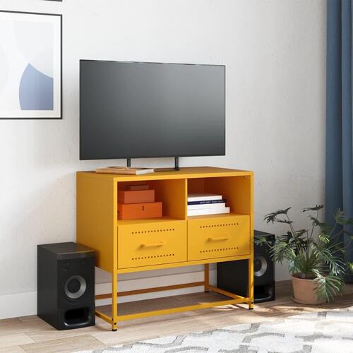 Tv-bord 68x39x60,5 cm stål sennepsgul