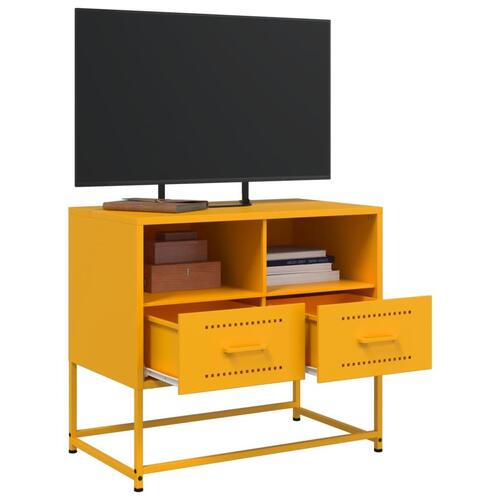 Tv-bord 68x39x60,5 cm stål sennepsgul