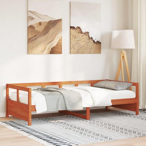 Daybed 90x200 cm massivt fyrretræ gyldenbrun