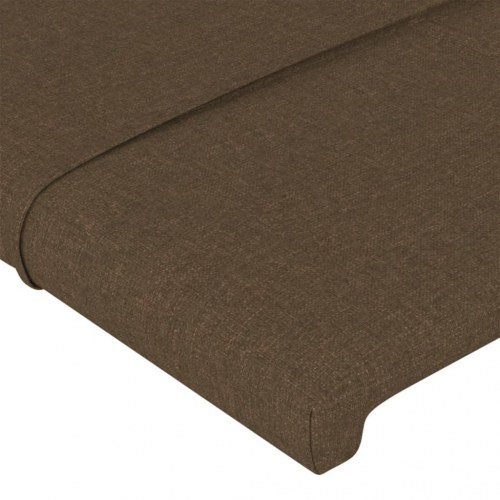 Sengeramme med sengegavl 80x200 cm mørkebrun stof