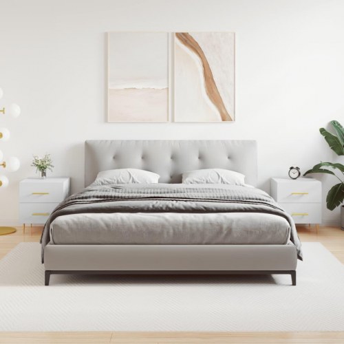 Sengeborde 2 stk. - hvidt konstrueret træ 40 × 35 × 47,5 cm