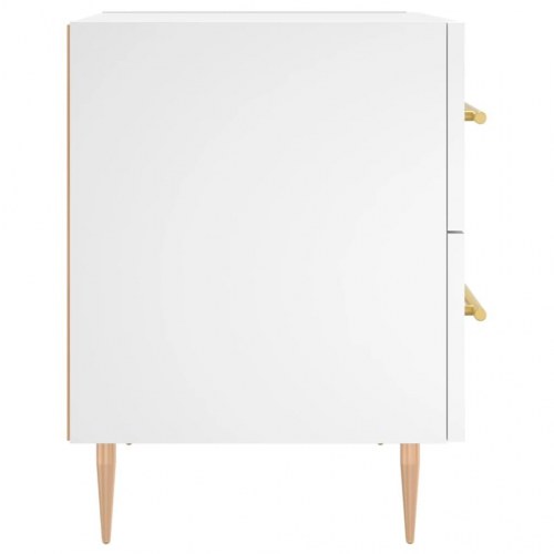Sengeborde 2 stk. - hvidt konstrueret træ 40 × 35 × 47,5 cm