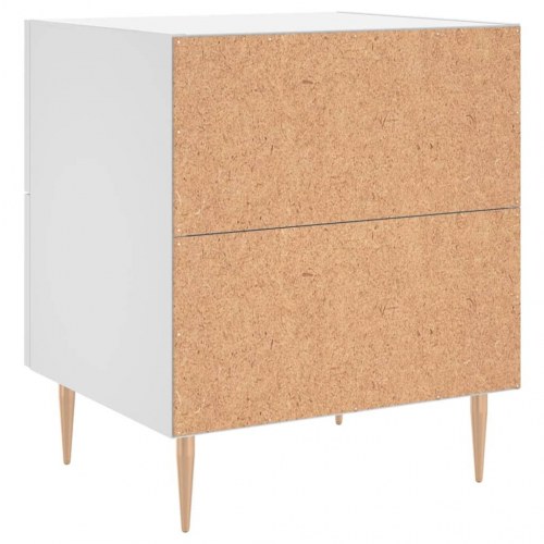 Sengeborde 2 stk. - hvidt konstrueret træ 40 × 35 × 47,5 cm