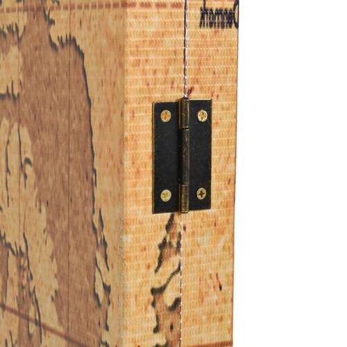 Foldbar rumdeler 228 x 170 cm verdenskort gul