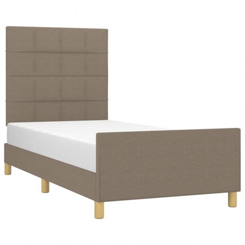 Sengeramme med gavl 80x200 cm - stof, gråbrun