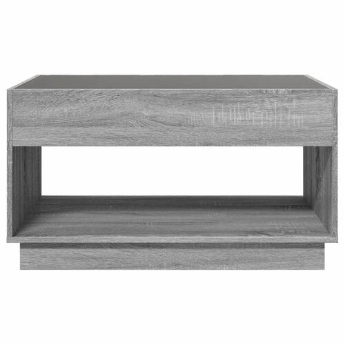 Sofabord med Infinity LED-lys 90x50x50 cm grå sonoma-eg