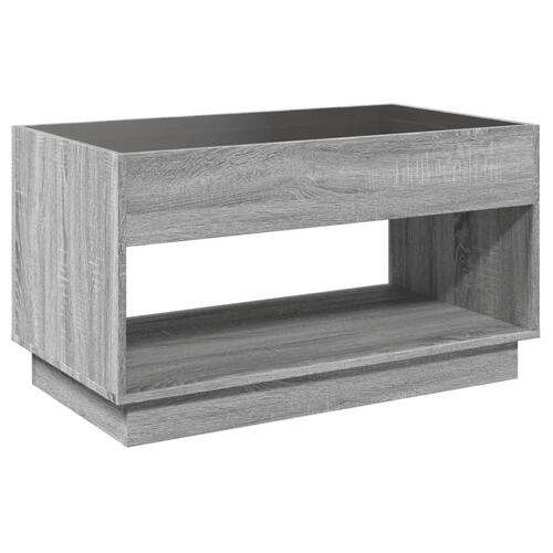 Sofabord med Infinity LED-lys 90x50x50 cm grå sonoma-eg