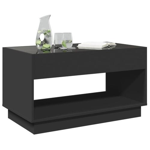 Sofabord med Infinity LED-lys 90x50x50 cm sort