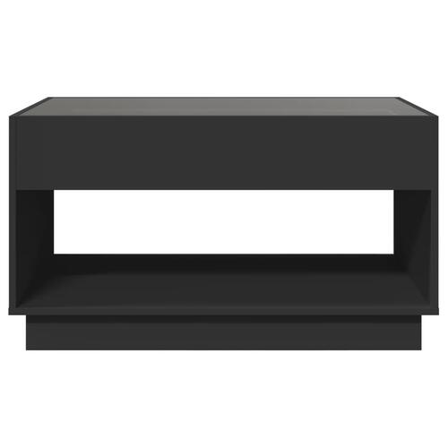 Sofabord med Infinity LED-lys 90x50x50 cm sort