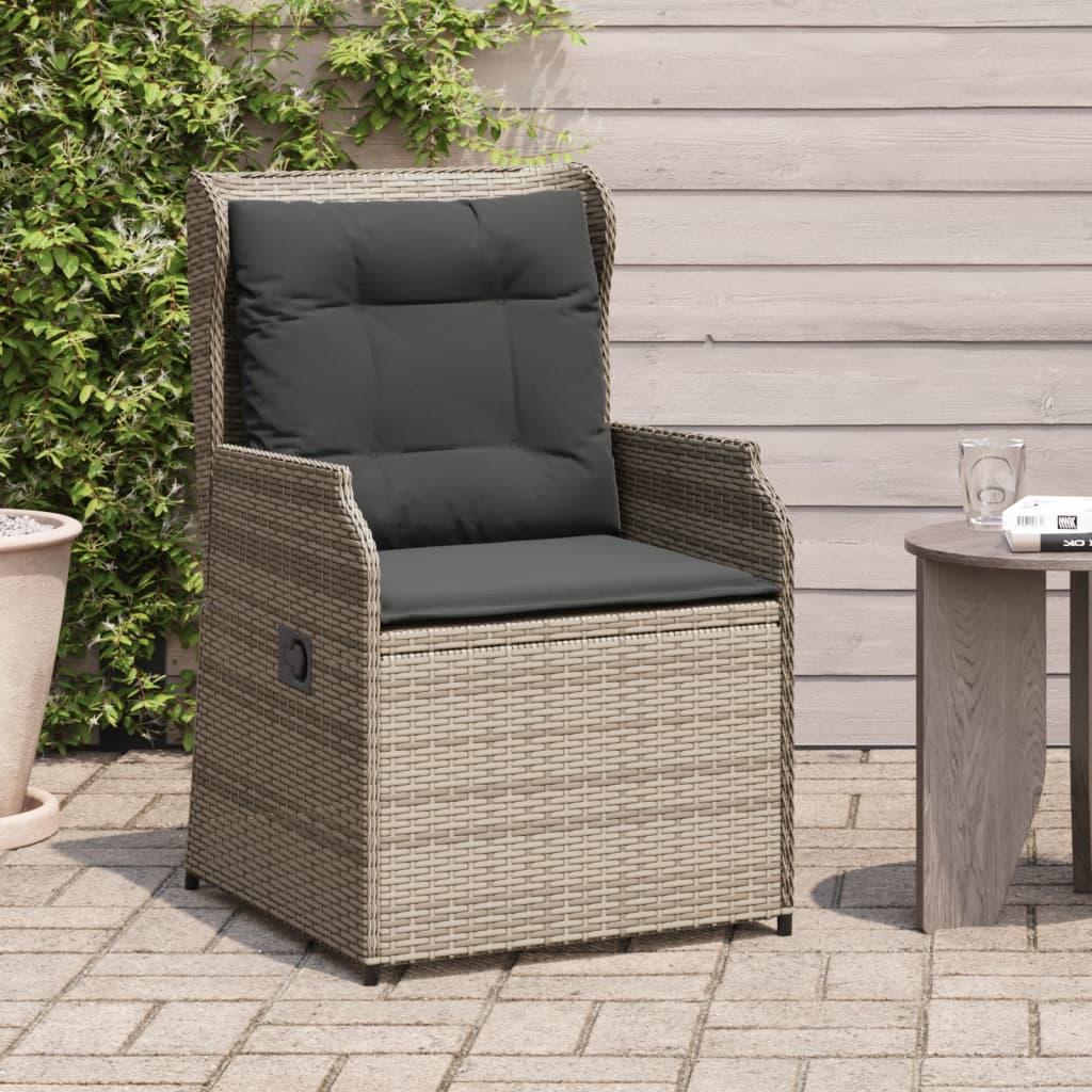 Havelænestole 2 stk. med hynder polyrattan grå
