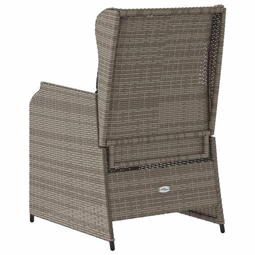 Havelænestole 2 stk. med hynder polyrattan grå