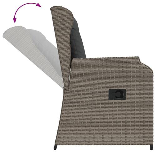 Havelænestole 2 stk. med hynder polyrattan grå