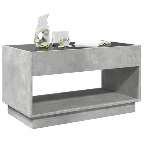 Sofabord med Infinity LED-lys 90x50x50 cm betongrå