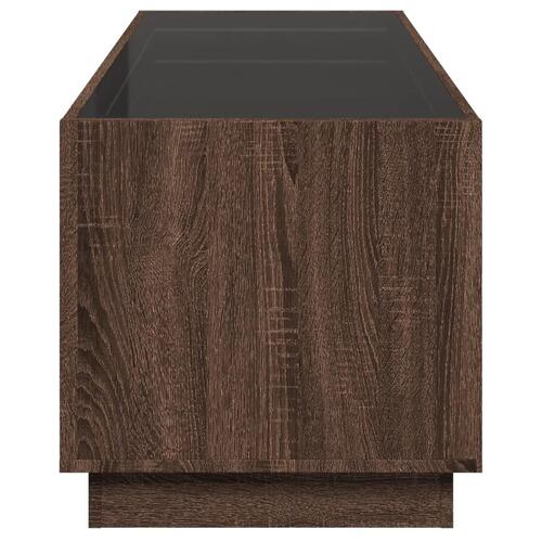 Sofabord med Infinity LED-lys 90x50x50 cm brun egetræsfarve