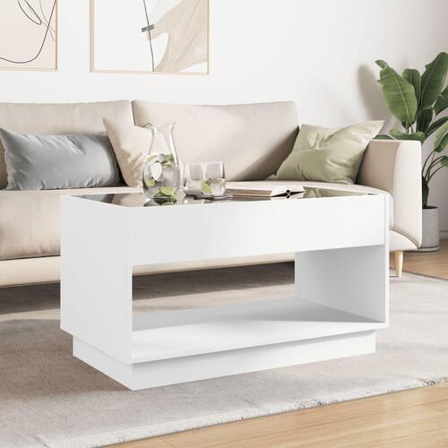 Sofabord med Infinity LED-lys 90x50x50 cm hvid