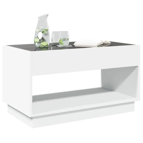 Sofabord med Infinity LED-lys 90x50x50 cm hvid