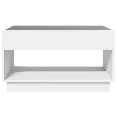 Sofabord med Infinity LED-lys 90x50x50 cm hvid