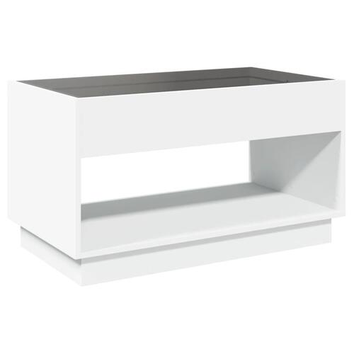 Sofabord med Infinity LED-lys 90x50x50 cm hvid