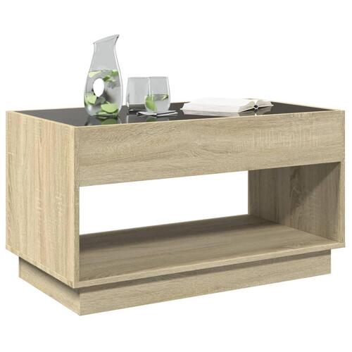 Sofabord med Infinity LED-lys 90x50x50 cm sonoma-eg