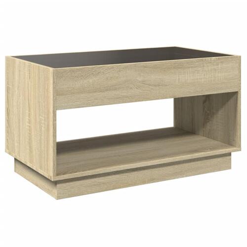 Sofabord med Infinity LED-lys 90x50x50 cm sonoma-eg