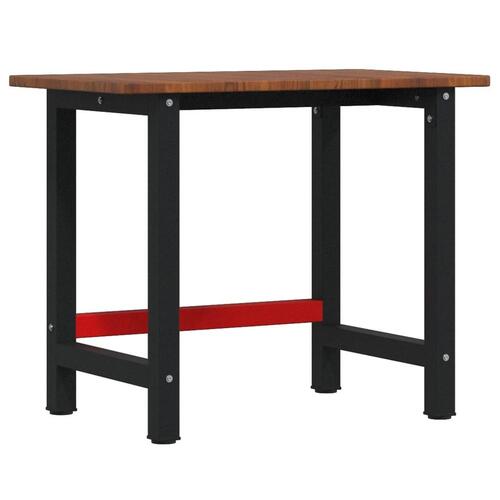 Arbejdsbænk 100x60x81,5 cm massivt egetræ rektangulær mørkebrun