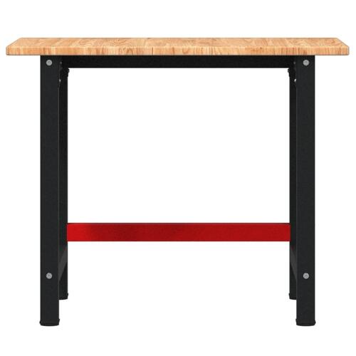 Arbejdsbænk 100x60x81,5 cm massivt egetræ rektangulær lysebrun