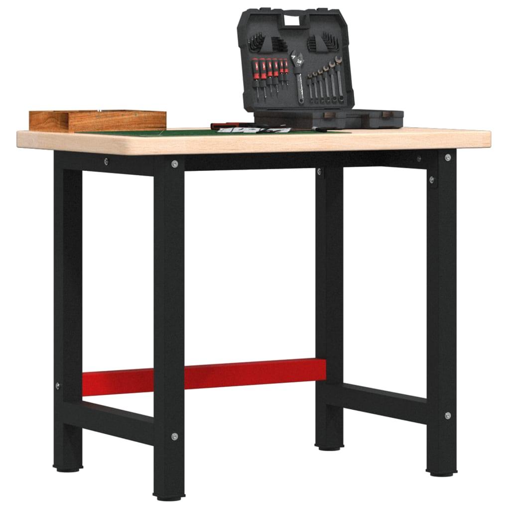 Arbejdsbænk 100x60x83 cm massivt egetræ rektangulær