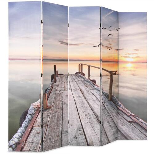 Foldbar rumdeler 200 x 170 cm sømotiv