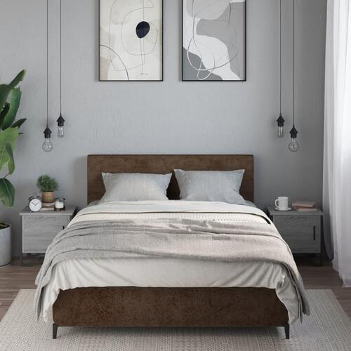 Sengeborde 2 stk. 40x30x40 cm konstrueret træ grå sonoma-eg
