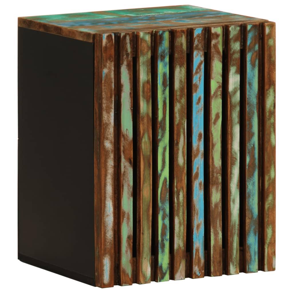 Væghængt Badeværelsesskab 38X34X48 Cm - Flerfarvet / Massivt akacietræ