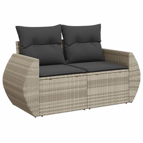 Sofasæt til haven 8 dele med hynder polyrattan lysegrå